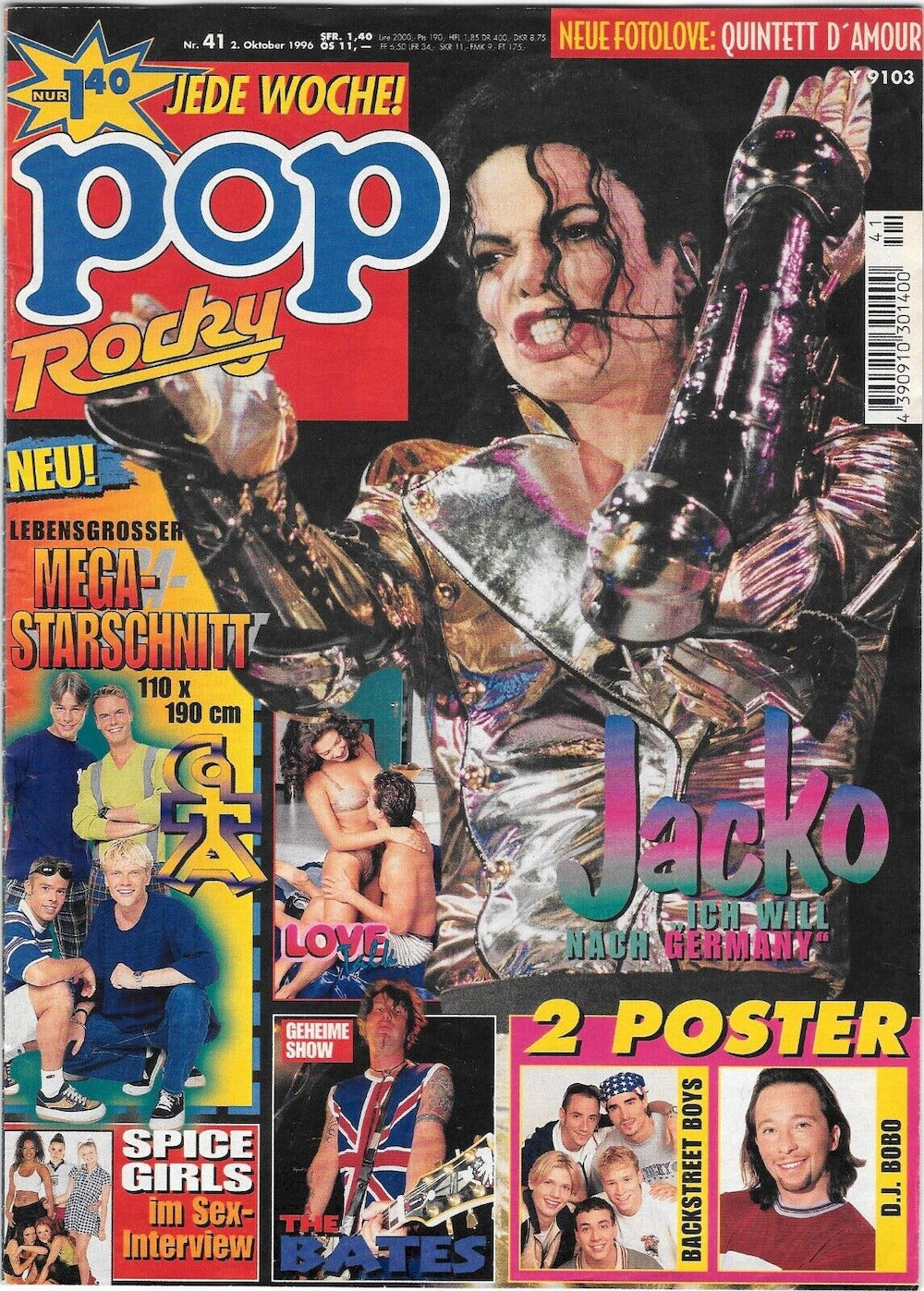 Pop Rocky Magazin Deutschland 1996-41 Michael Jackson Spice Girls Backstreet Boys