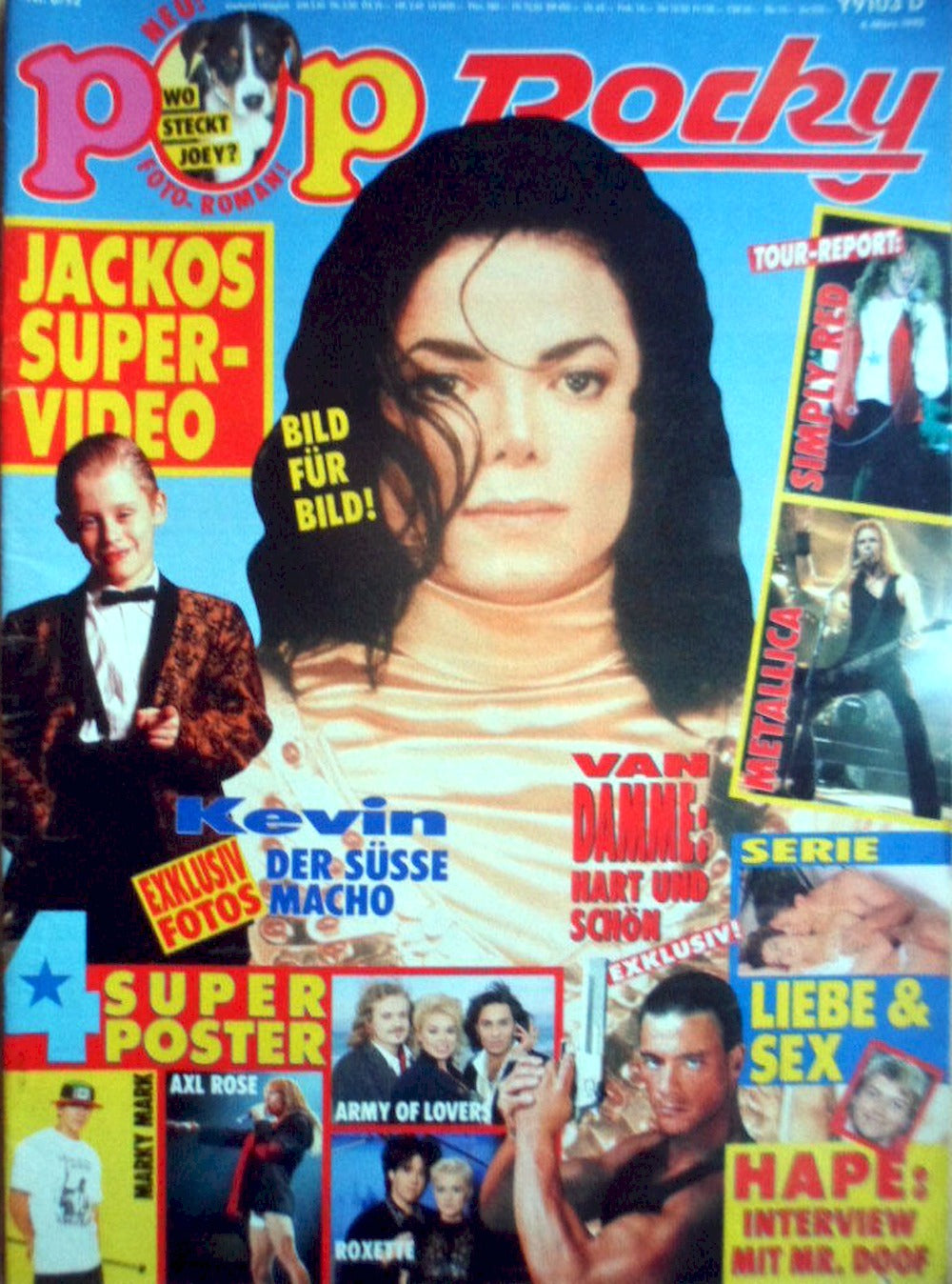 Pop Rocky Magasin Tyskland 1992-06 Michael Jackson Macaulay Culkin Alain Delon Axl Rose