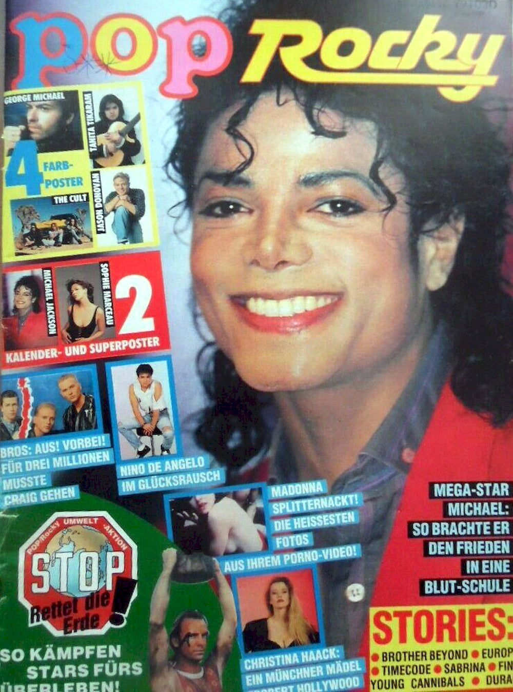 Pop Rocky Magazin Deutschland 1989-12 Michael Jackson Madonna Jason Donovan The Cult