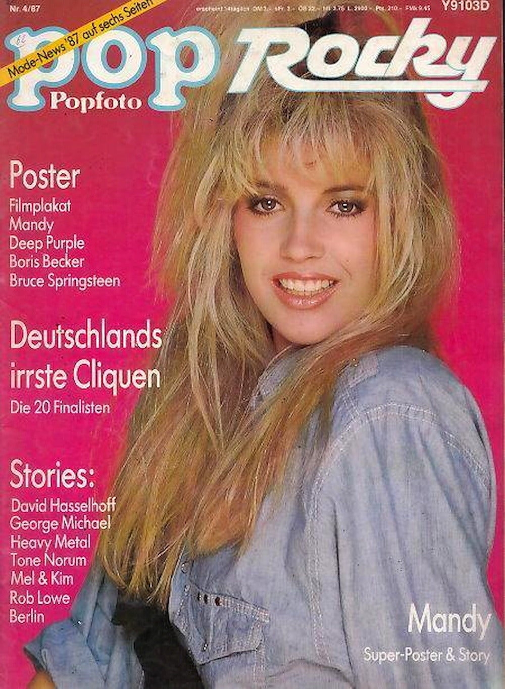 Pop Rocky Magazin Deutschland 1987-04 Mandy David Hasselhoff George Michael Kristy Swanson