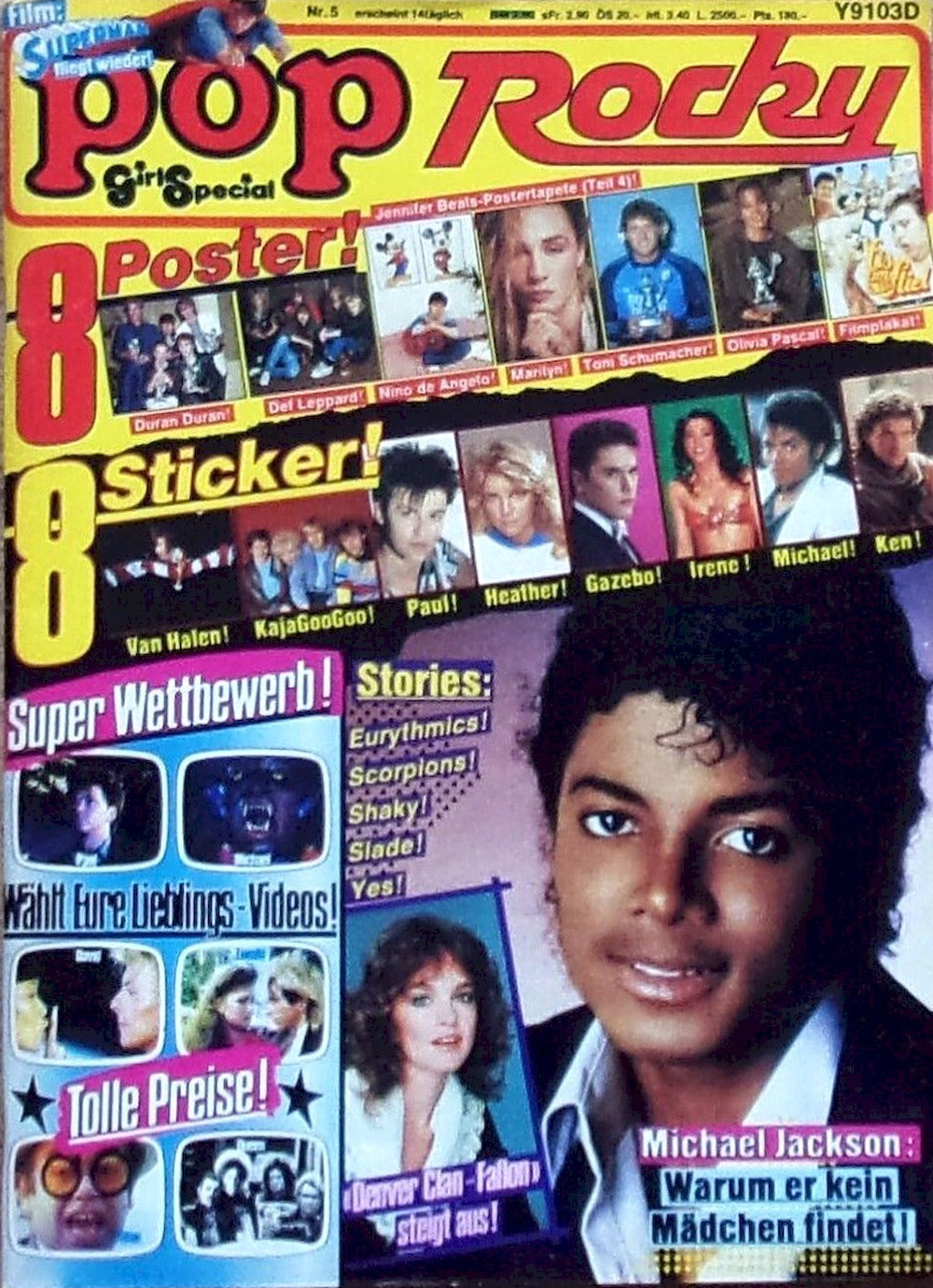 Pop Rocky Magazine Germany 1984-05 Michael Jackson Pamela Sue Martin Nena Original Print Issue