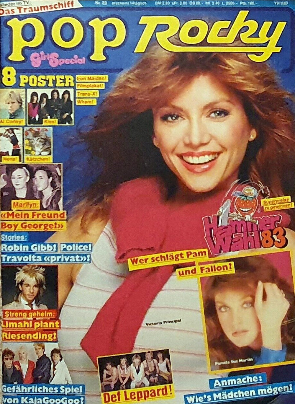 Pop Rocky Magazine Germany 1983-22 Victoria Principal Kiss Iron Maiden Wham Nena Original Print Issue