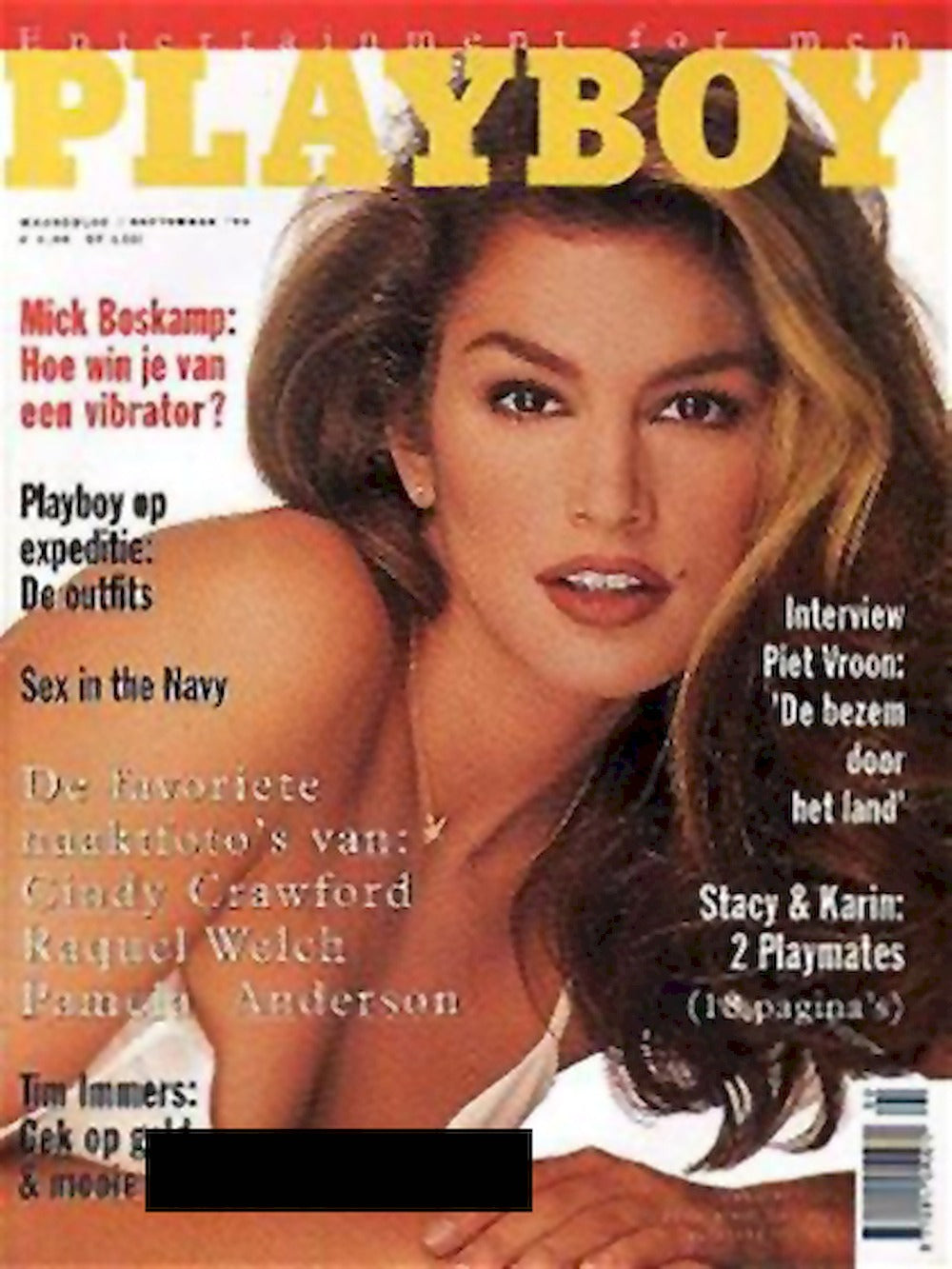 Playboy Magazine Netherlands 1996-09 Cindy Crawford Karin Taylor Original Print Issue