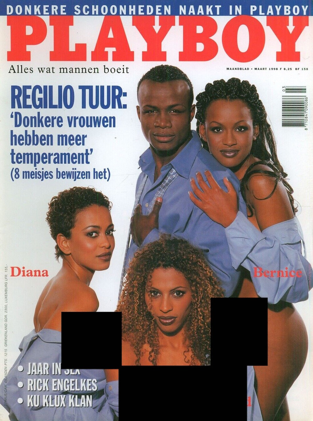 Playboy Magazine Netherlands 1998-03 Diana Bernice Mildred Regilio Tuur Layla Roberts Original Print Issue