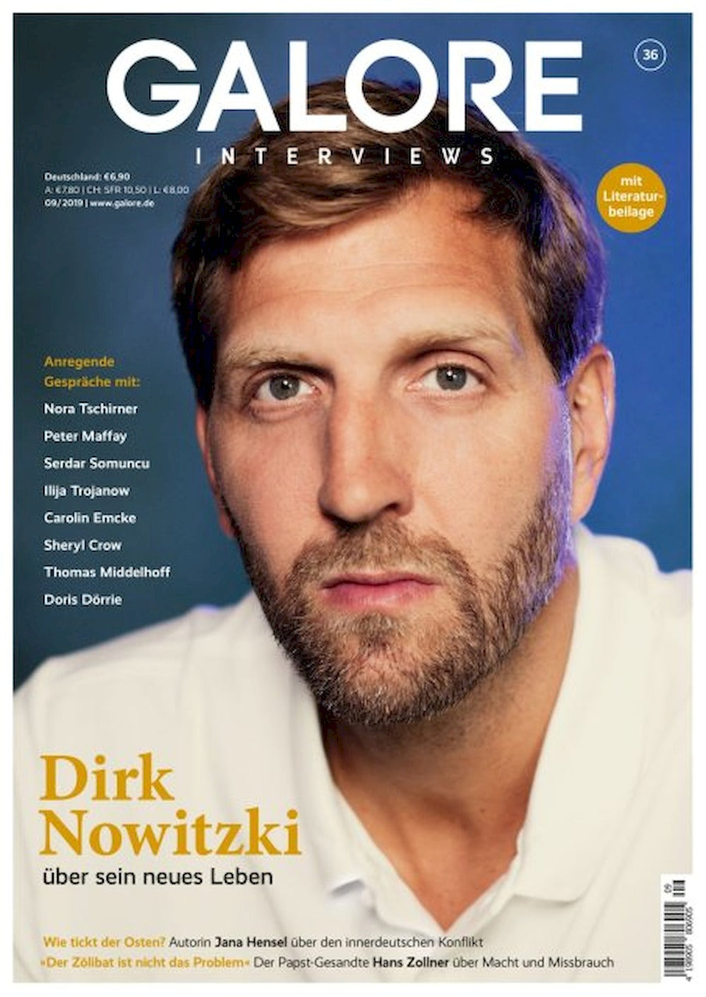 Galore Magazine Allemagne 2019 #36 Dirk Nowitzki Sheryl Crow Ilija Trojanow Édition originale