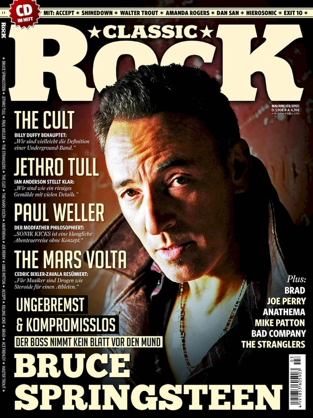 Classic Rock Magazin Deutschland 2012 #13 Bruce Springsteen The Cult Jethro Tull Paul Weller