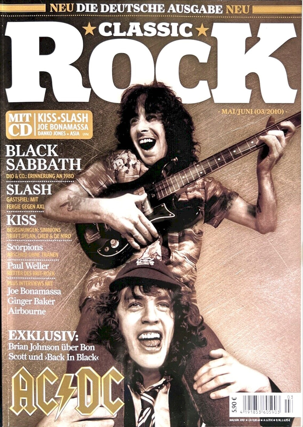 Classic Rock Magazine Allemagne 2010 #1 AC/DC Black Sabbath Slash Kiss Paul Weller Édition originale