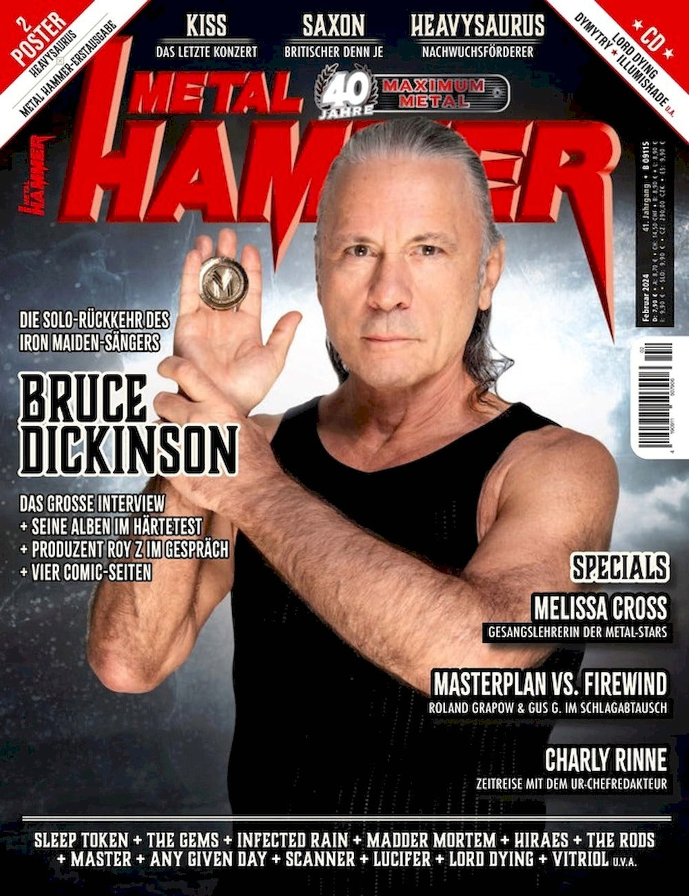Metal Hammer Magazin Deutschland 2024-02 Bruce Dickinson Melissa Cross Charly Rinne