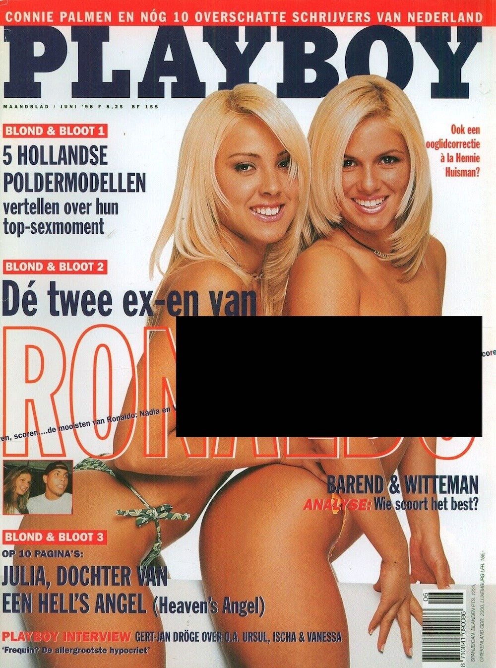 Playboy Magazine Pays-Bas 1998-06 Viviane Brunieri Ronaldo De Lima Julia Schultz Édition originale