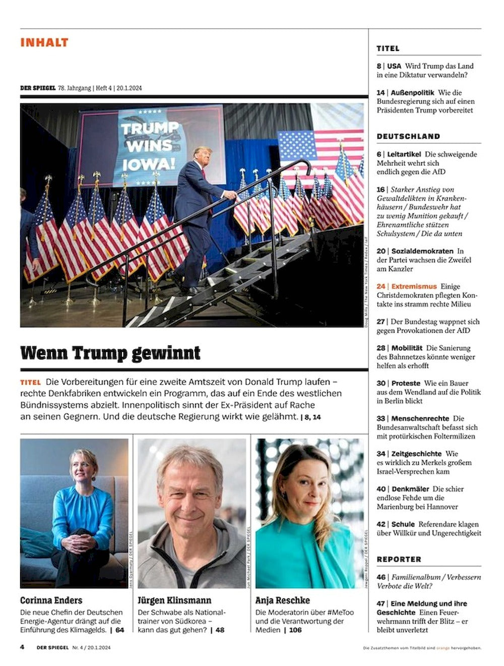 Der Spiegel Magazin Deutschland 2024-04 Donald Trump