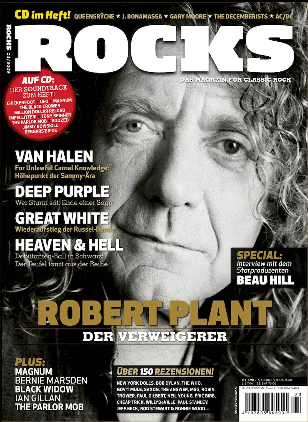 Rocks Magazine Allemagne 2009 #10 Robert Plant Van Halen Deep Purple Great White Beau Hill Édition originale