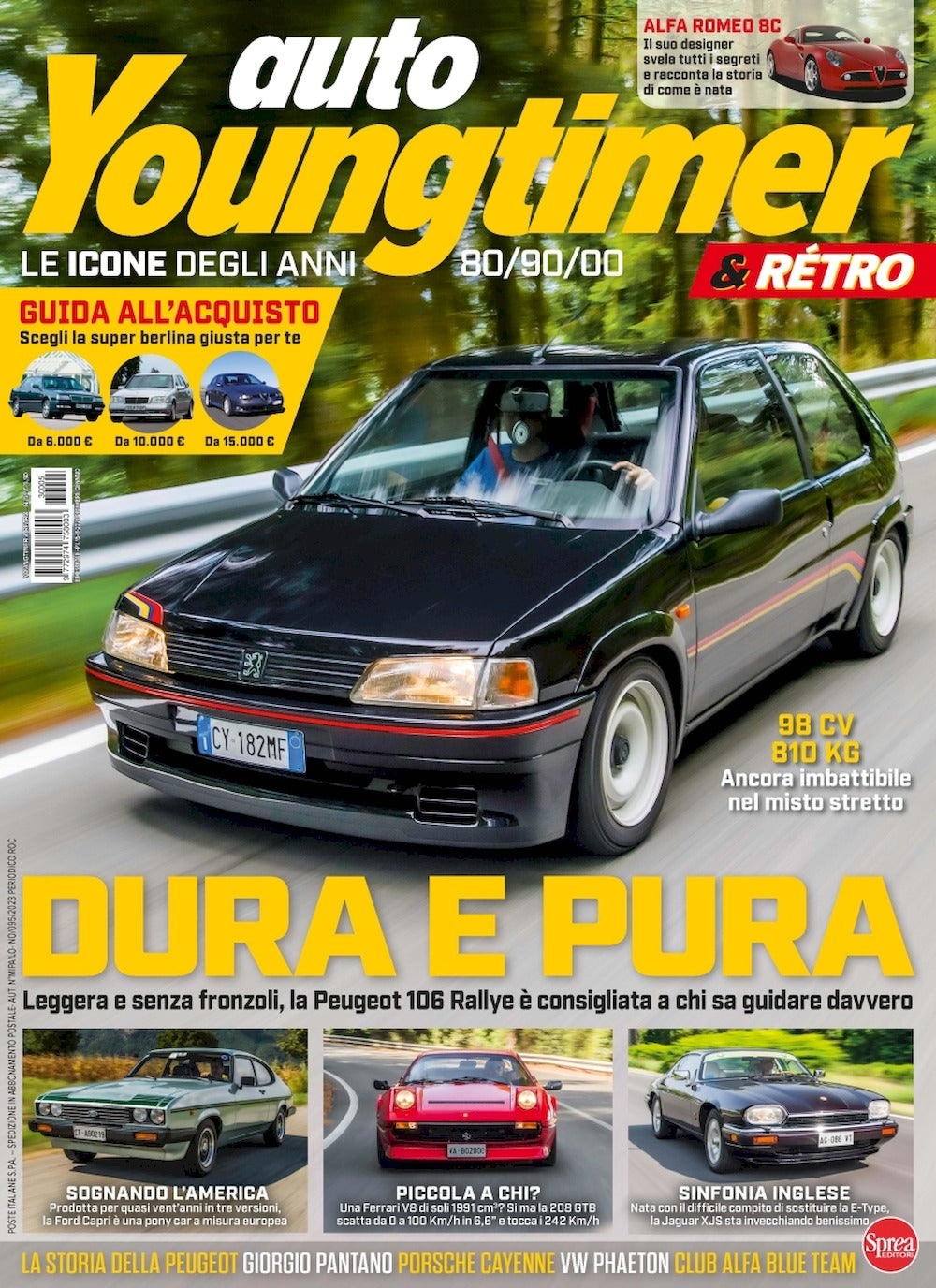 Youngtimer & Retro Magazin Italien 2023 #5 Peugeot 106 Ford Capri Jaguar XJS