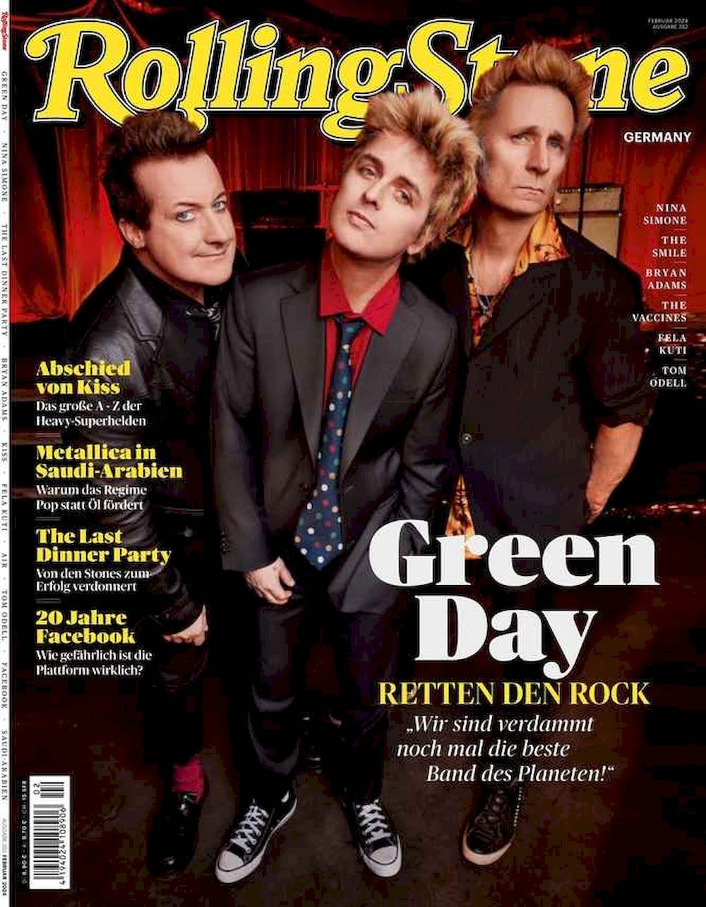 Rolling Stone Revista Alemania 2024-02 #352 Green Day Kiss The Last Dinner Party Bryan Adams