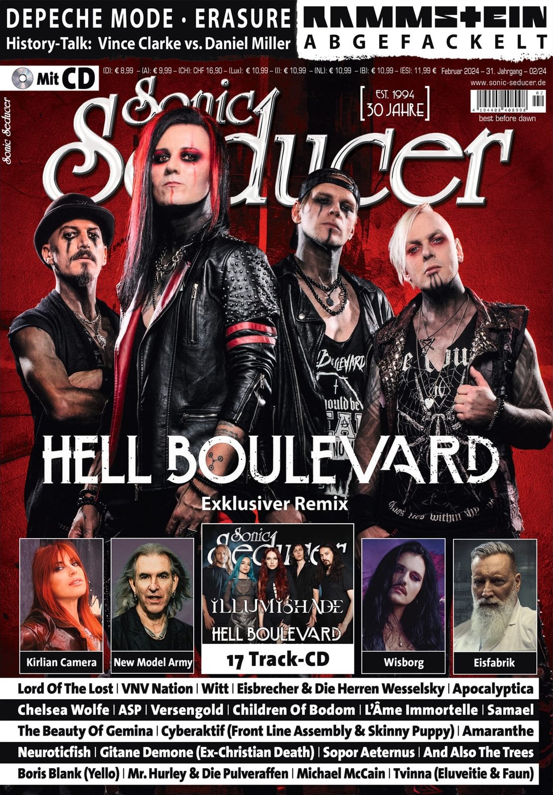 Sonic Seducer Magasin Tyskland 2024-02 Hell Boulevard Kirlian Kamera New Model Army Wisborg