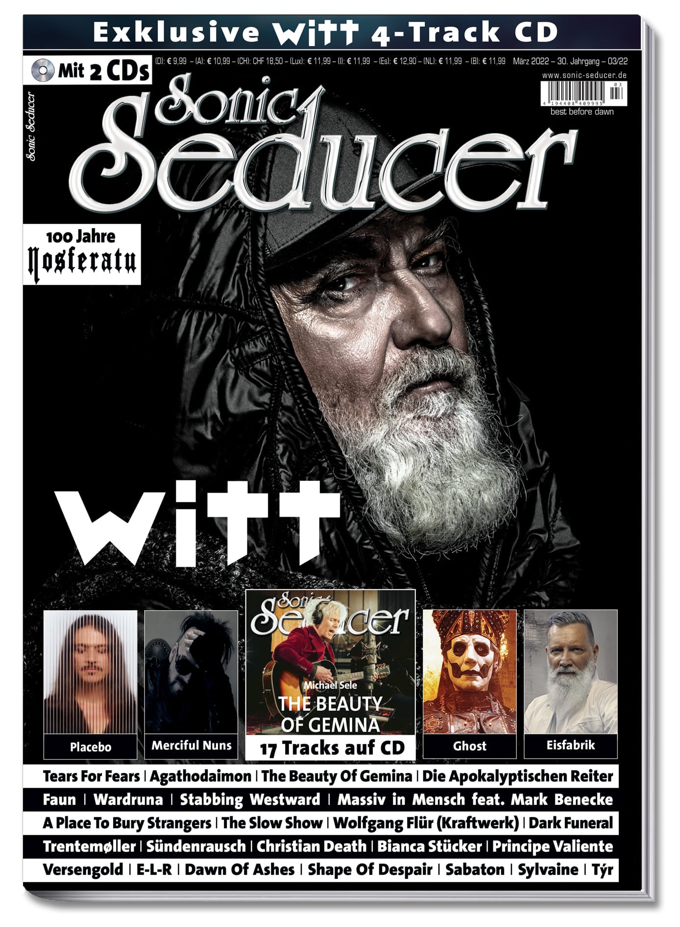 Sonic Seducer Magazin Deutschland 2022-03 Joachim Witt Placebo Tears For Fears Merciful Nuns Ghost