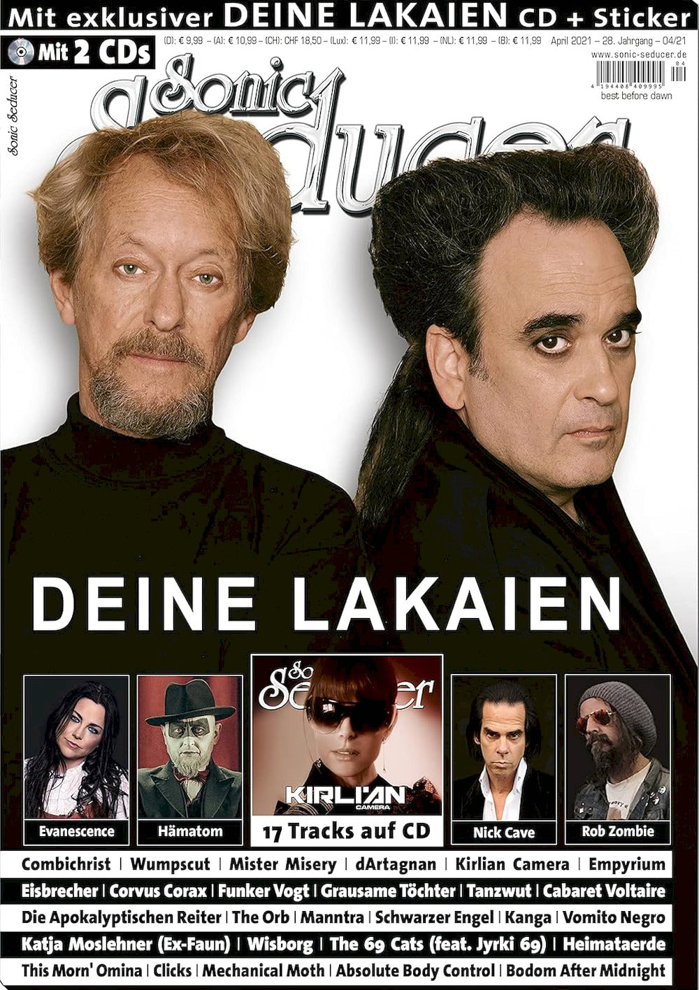 Sonic Seducer Magazin Deutschland 2021-04 Deine Lakaien Evanescence Nick Cave Hämatom Rob Zombie
