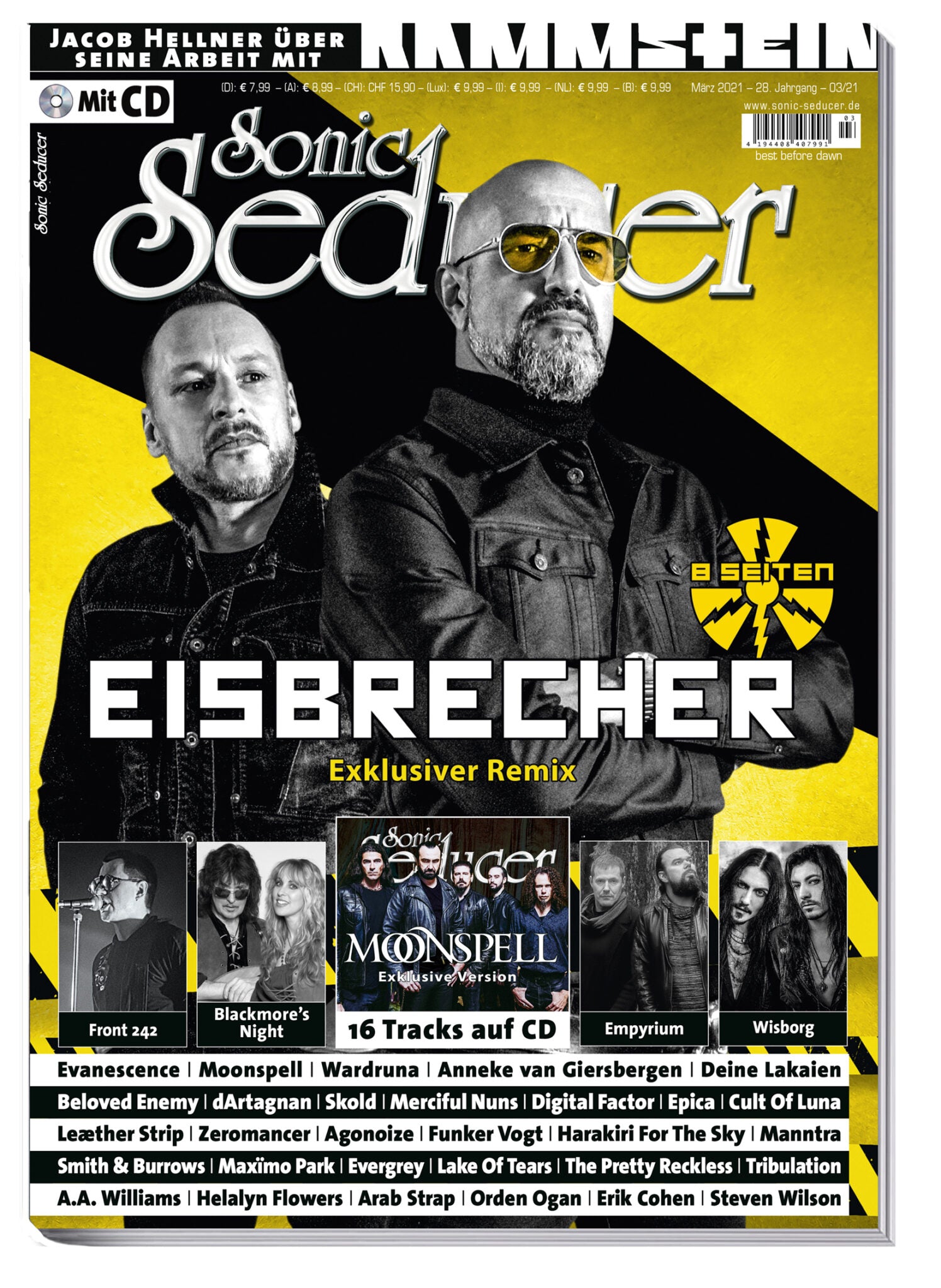 Sonic Seducer Magazin Deutschland 2021-03 Eisbrecher Moonspell Evanescence Front 242 Blackmores Night