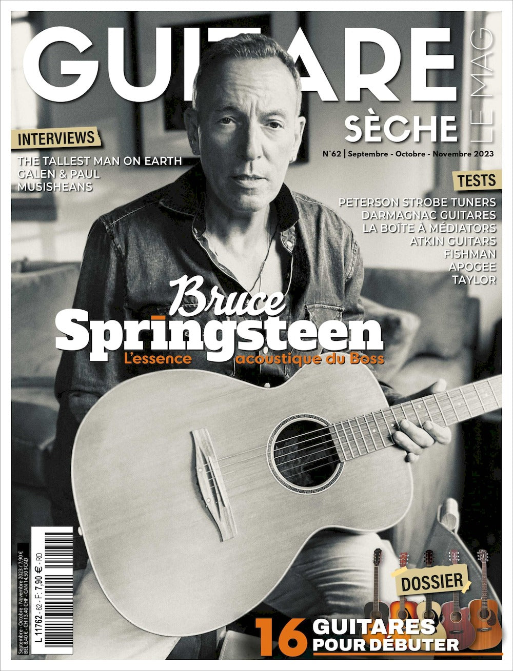Guitare Seche Magasin Frankrike 2023 #62 Bruce Springsteen The Tallest Man On Earth Originalutgåva