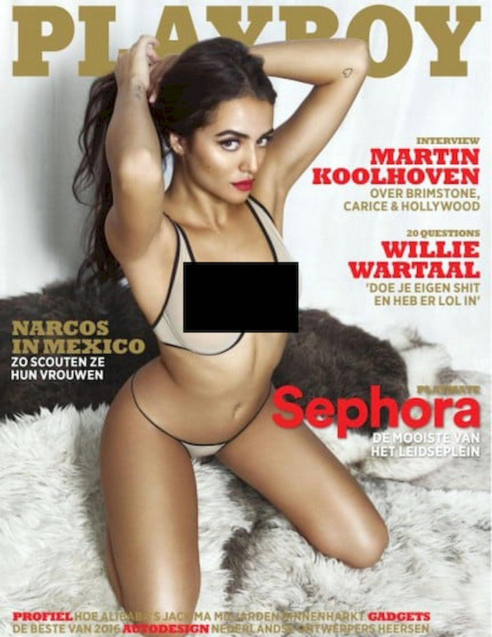 Playboy Magazine Netherlands 2016-12 Sephora Noori Natasha Legeyda Original Print Issue