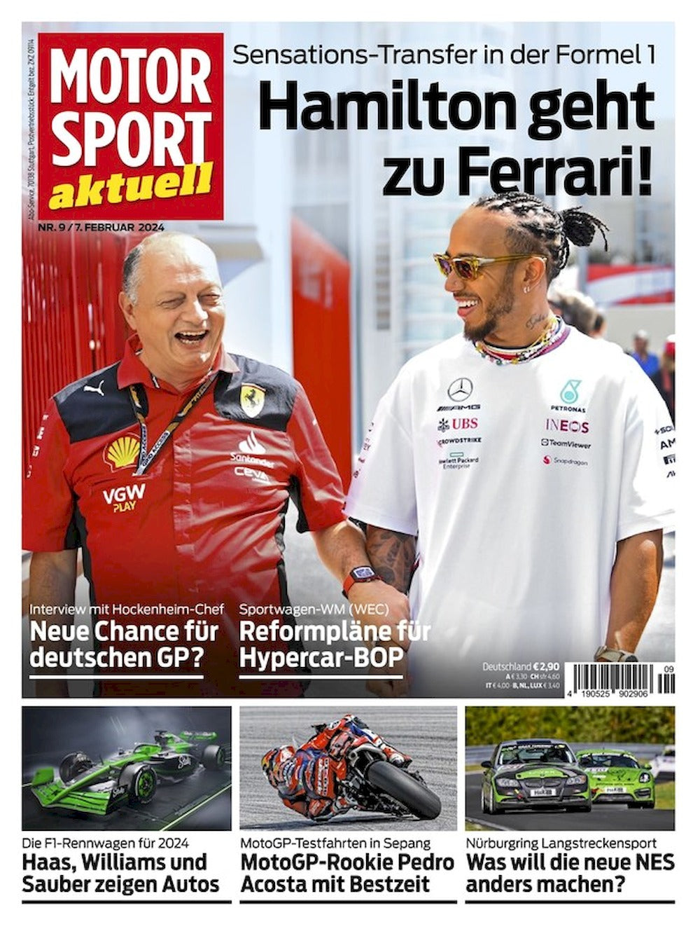 Motorsport Aktuell Magazine Germany 2024-09 Lewis Hamilton Pedro Acosta Original Print Issue