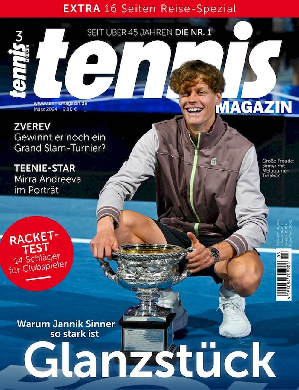 Tennis Magazin Deutschland 2024-03 Jannik Sinner Mirra Alexandrowna Andrejewa