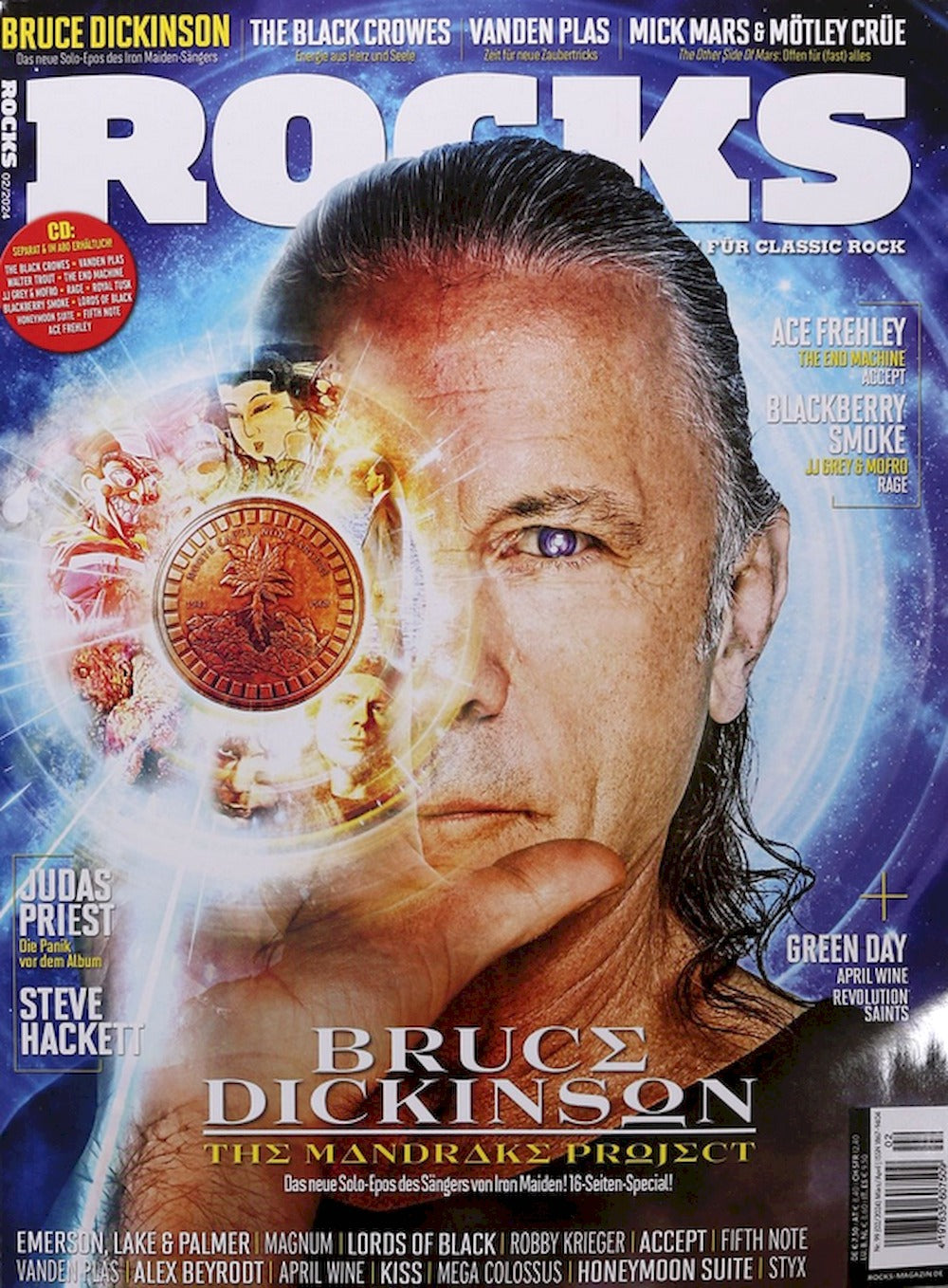 Rocks Revista Alemania 2024-02 Bruce Dickinson Judas Priest Steve Hackett Green Day