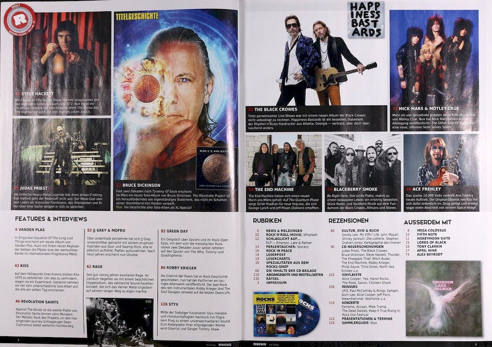 Rocks Revista Alemania 2024-02 Bruce Dickinson Judas Priest Steve Hackett Green Day