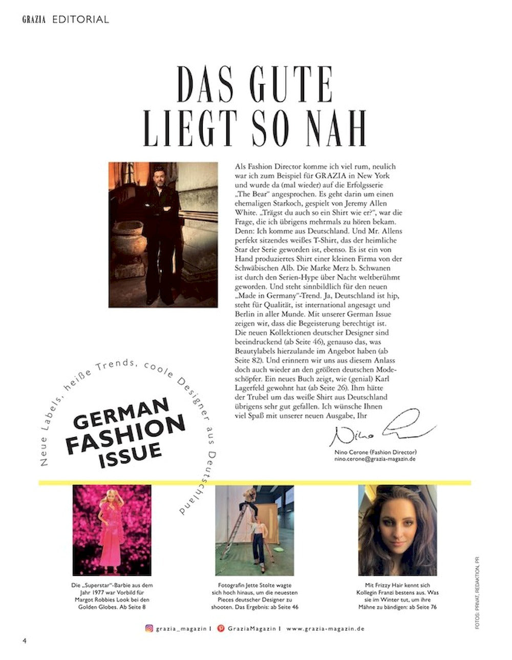 Grazia Revista Alemania 2024-03 Naomi van Kampen Karl Lagerfeld Kate Moss Gisele Bündchen