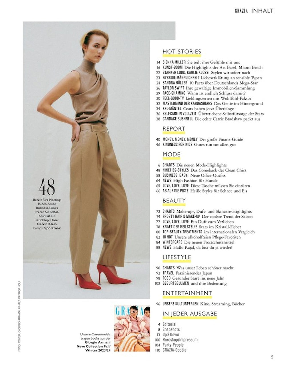 Grazia Revista Alemania 2024-02 Sienna Miller Taylor Swift Candace Bushnell