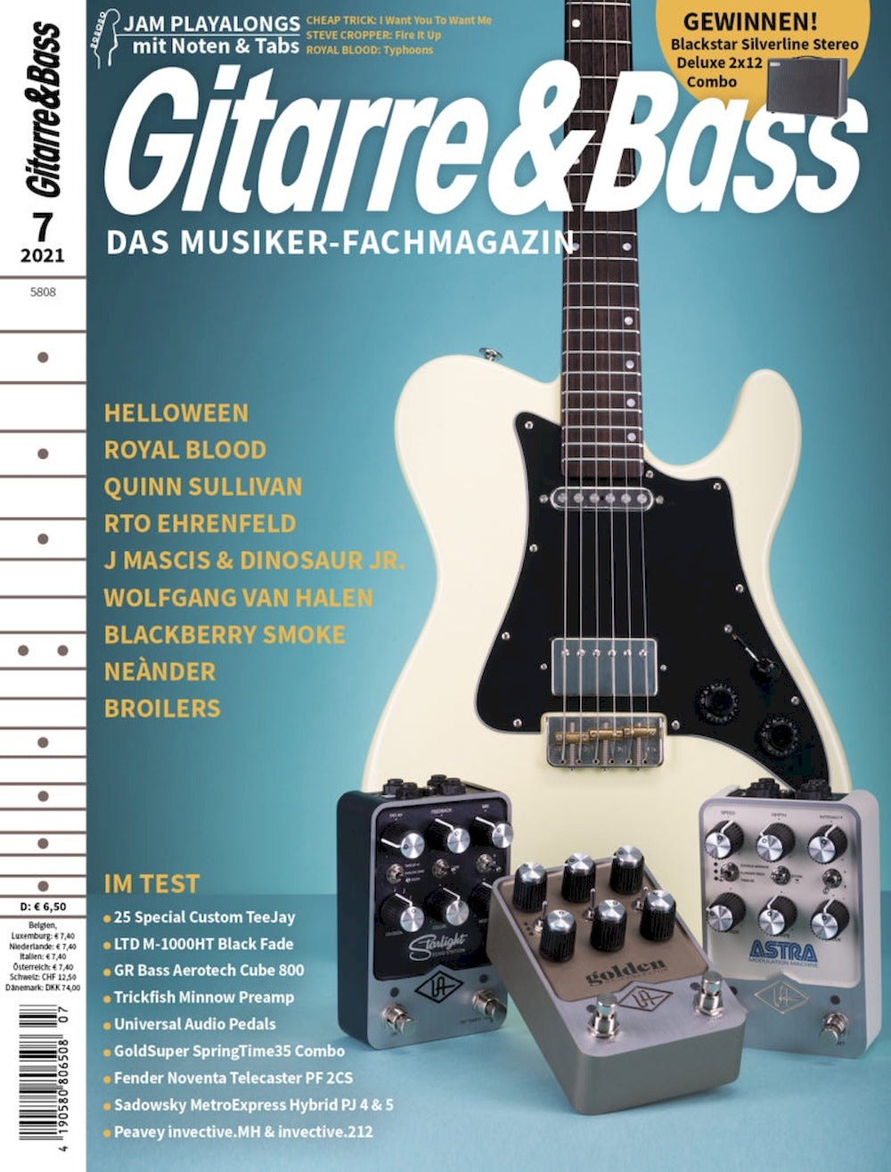Gitarre & Bass Magazine Germany 2021-07 Blackberry Smoke Danny Kustow Helloween Quinn Sullivan J Mascis Wolfgang Van Halen Original Print Issue