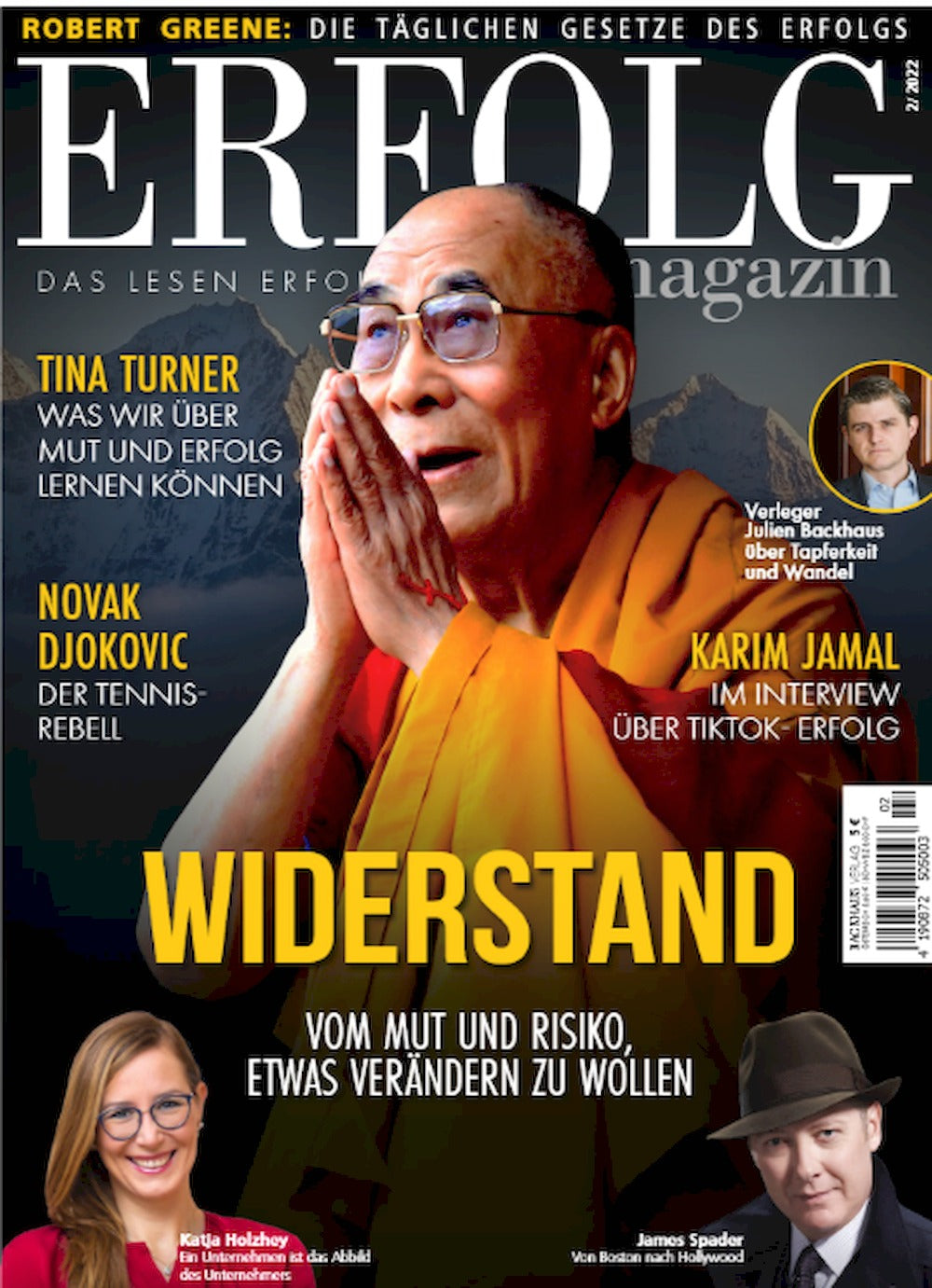 Erfolg Magasin Tyskland 2022-02 Tenzin Gyatso Dalai Lama Tina Turner Karim Jamal Originaludgave