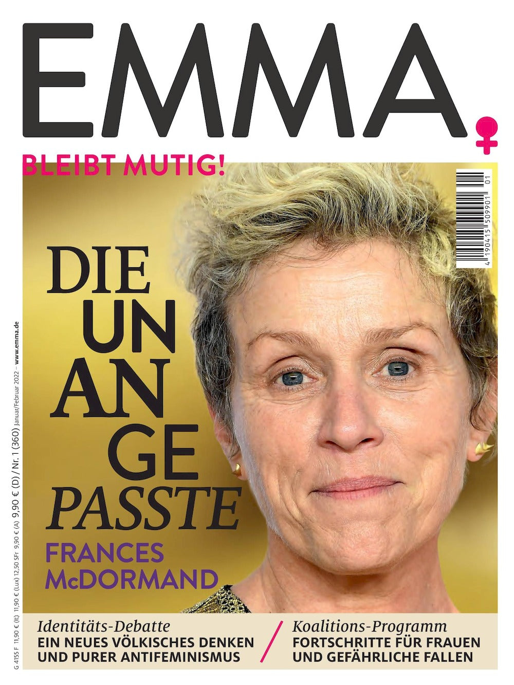 Emma Magazine Germany 2019 Frances Louise McDormand Original Print Issue