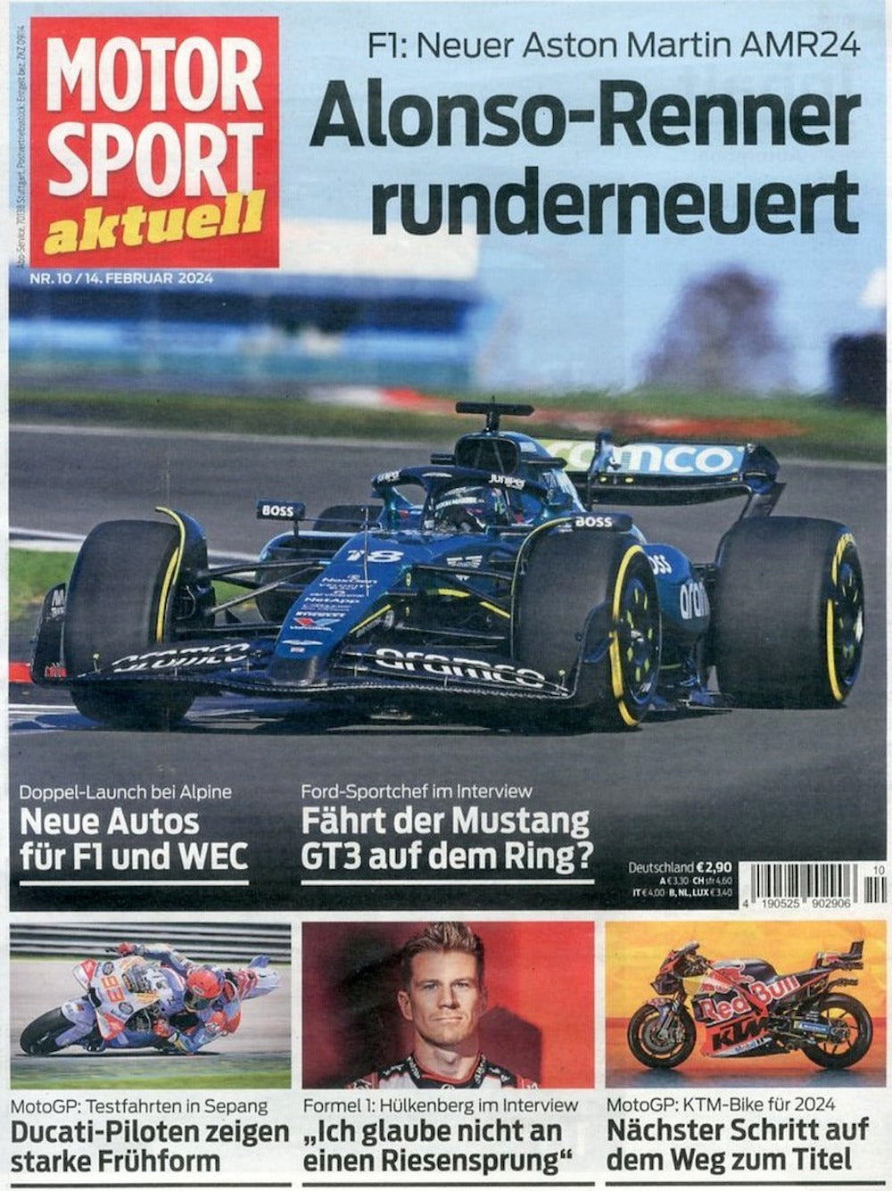 Motorsport Aktuell Magasin Tyskland 2024-10 Hülkenberg Alonso Originalutgåva