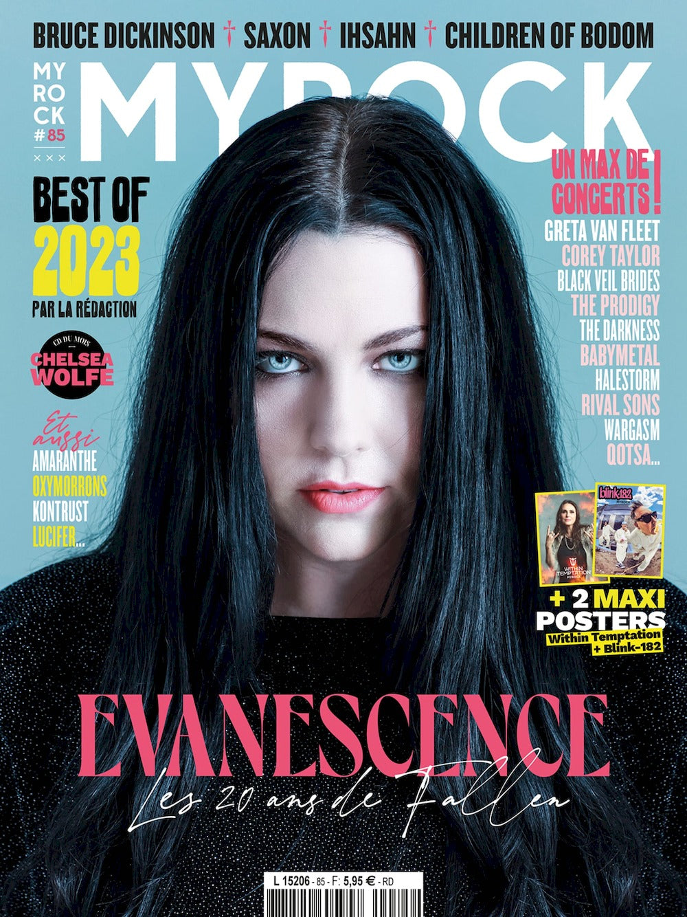 MyRock Lehti Ranska 2023 #85 Evanescence Blink-182 Within Temptation The Darkness Alkuperäinen painos