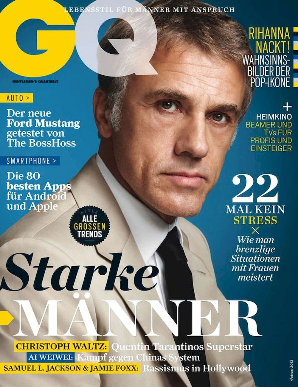 GQ Magazine Germany 2013-02 Christoph Waltz Original Print Issue