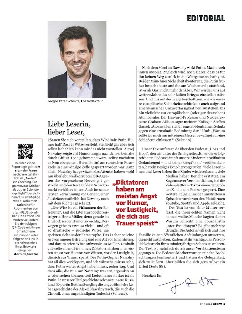 Stern Magasin Tyskland 2024-09 Alexei Anatoljewitsch Nawalny