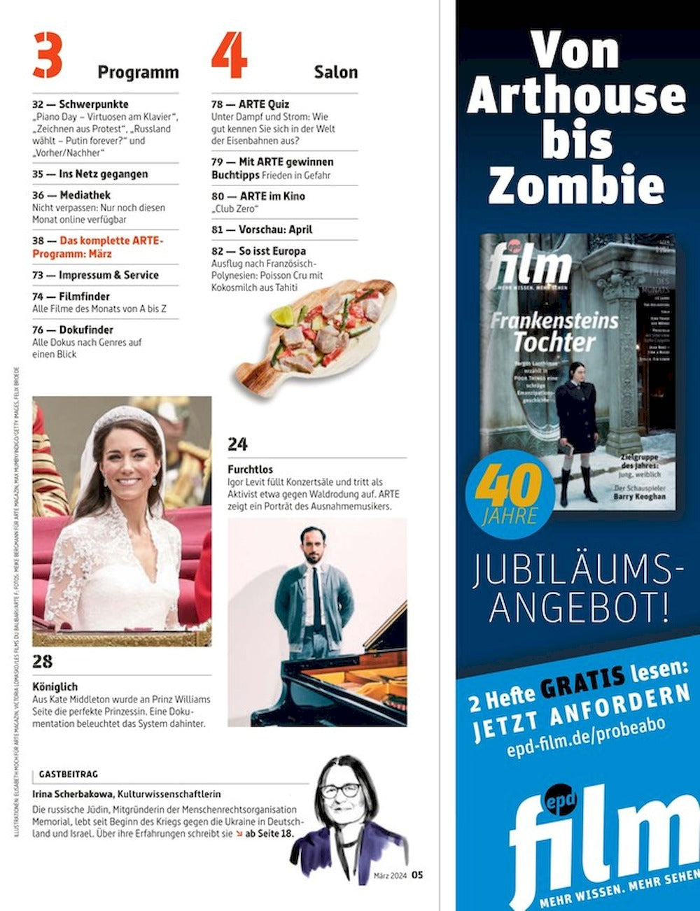 Arte Magasin Tyskland 2024-03 Igor Levit Charlotte Gainsbourg