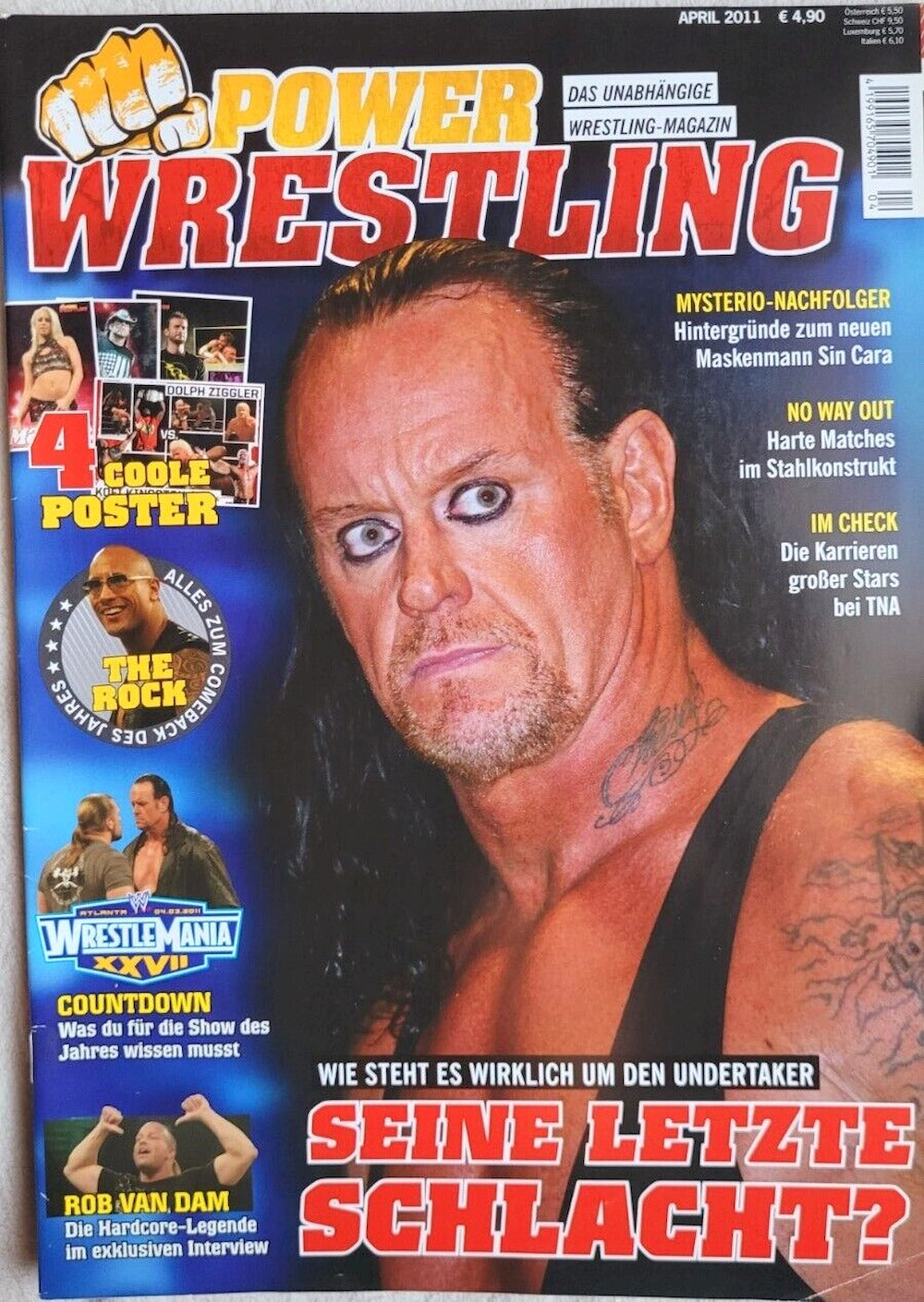 Power Wrestling Magazine Allemagne 2011-04 – Undertaker The Rock Rob Van Dam – Édition originale