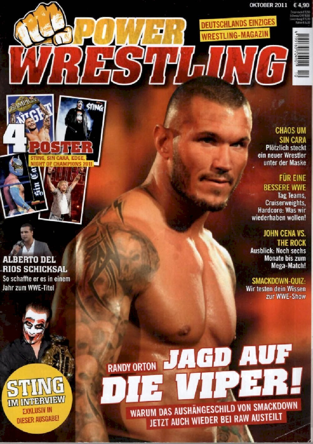 Power Wrestling Magazin Deutschland 2011-10 Randy Orton Sting Alberto Del Rio