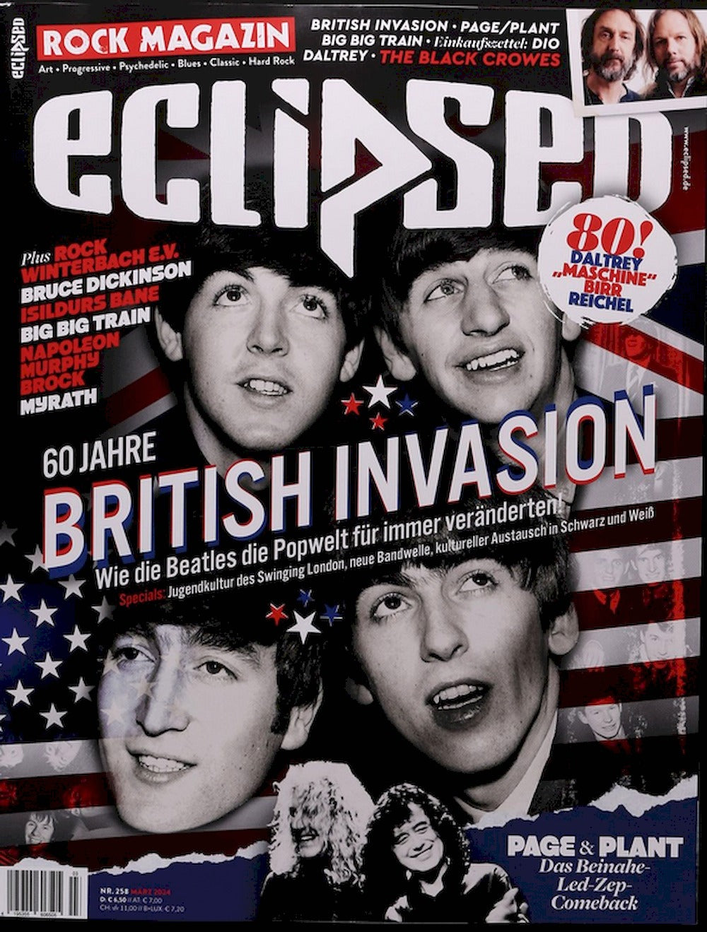 Eclipsed Rivista Germania 2024 #258 The Beatles Led Zeppelin The Black Crowes