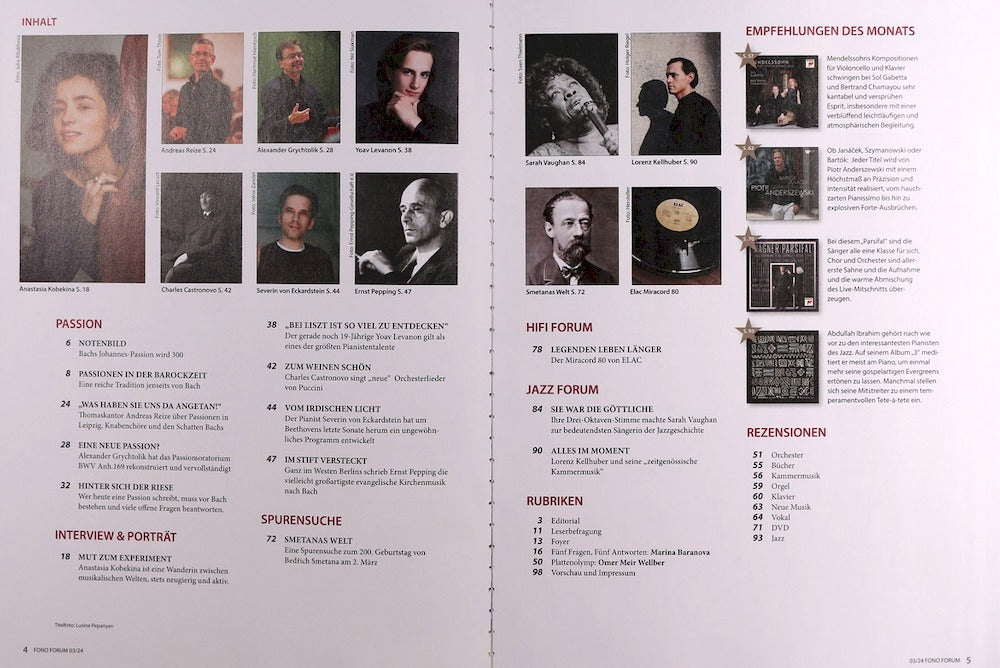 Fono Forum Magazine Germany 2024-03 Anastasia Kobekina Sarah Vaughan Yoav Levanon Original Print Issue