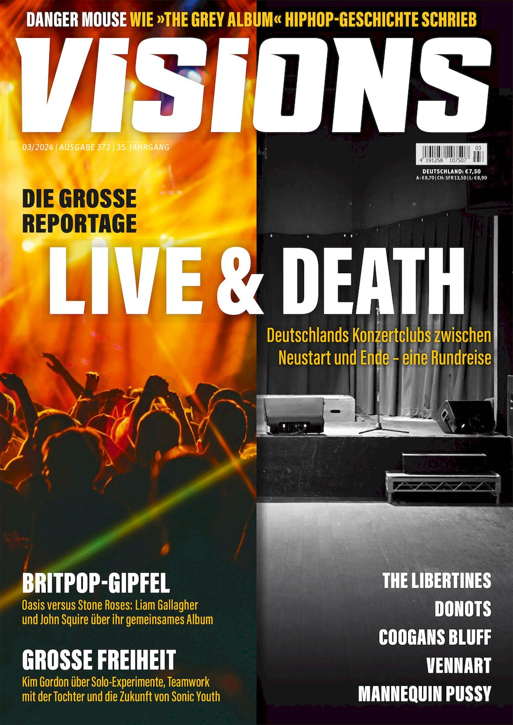 Visions Revista Alemania 2024-03 – The Libertines Liam Gallagher John Squire Kim Gordon – Edición original