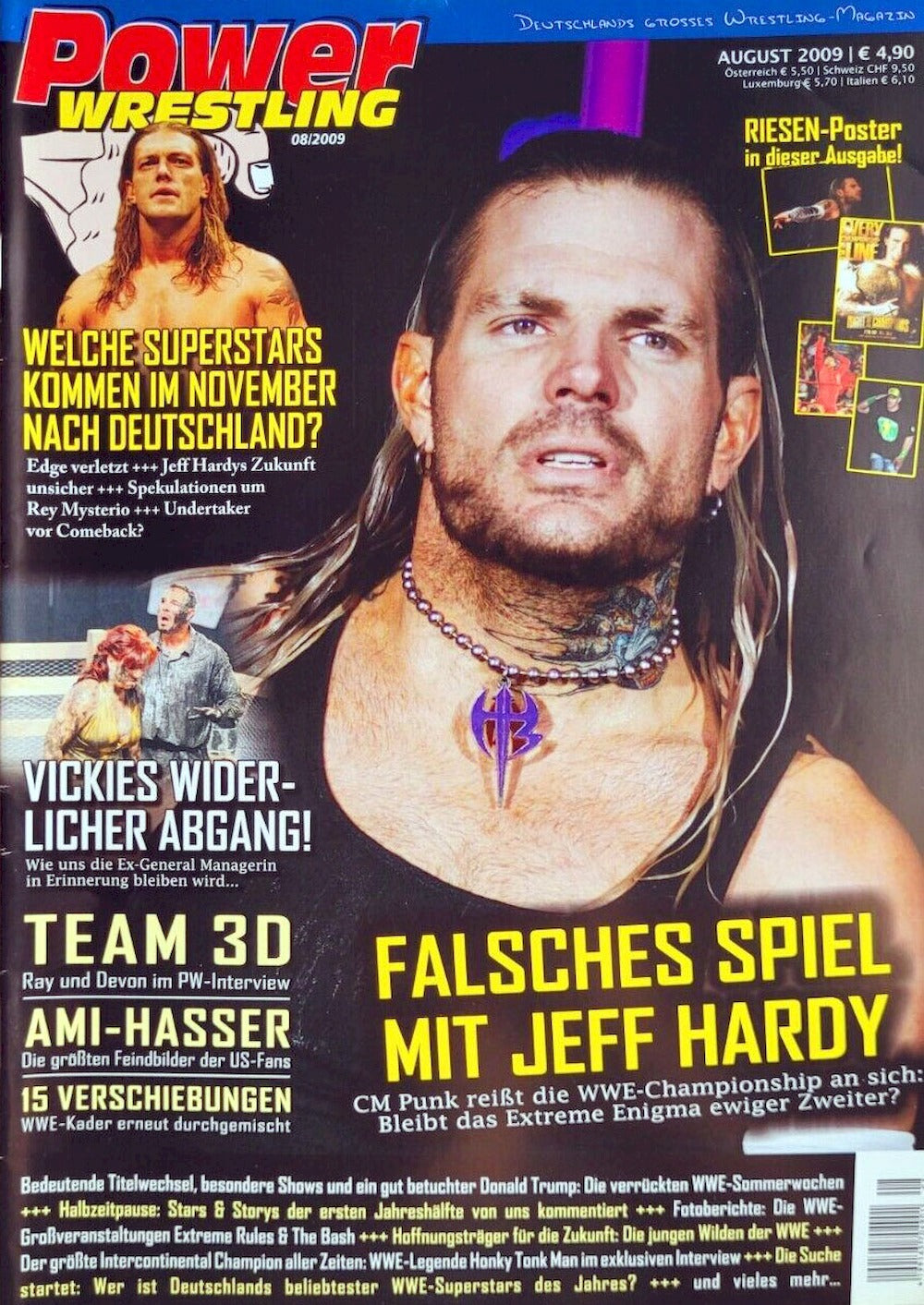 Power Wrestling Magazin Deutschland 2009-08 Jeff Hardy CM Punk Team 3D