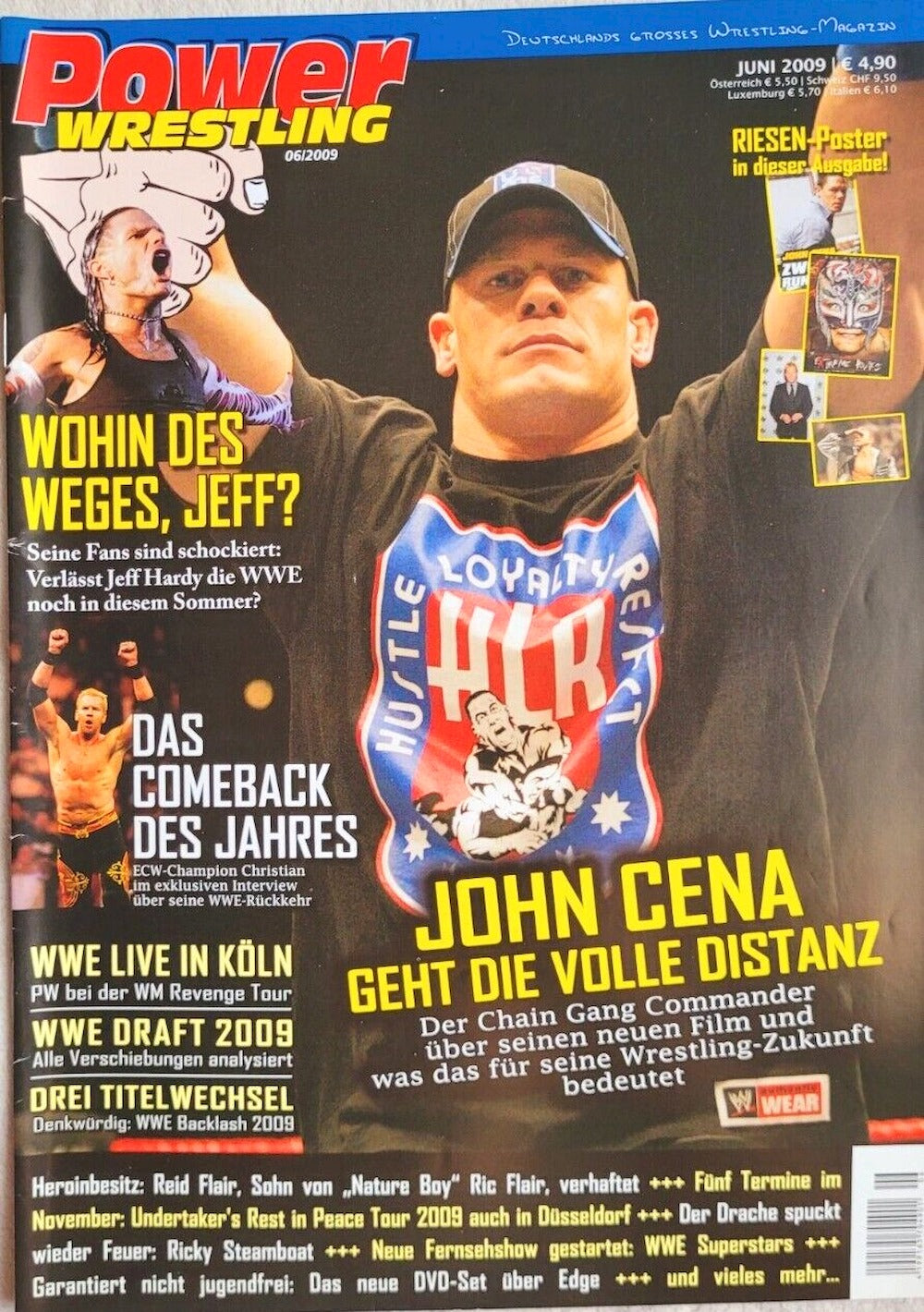 Power Wrestling Magasin Tyskland 2009-06 John Cena Jeff Hardy Ric Flair Originalutgåva