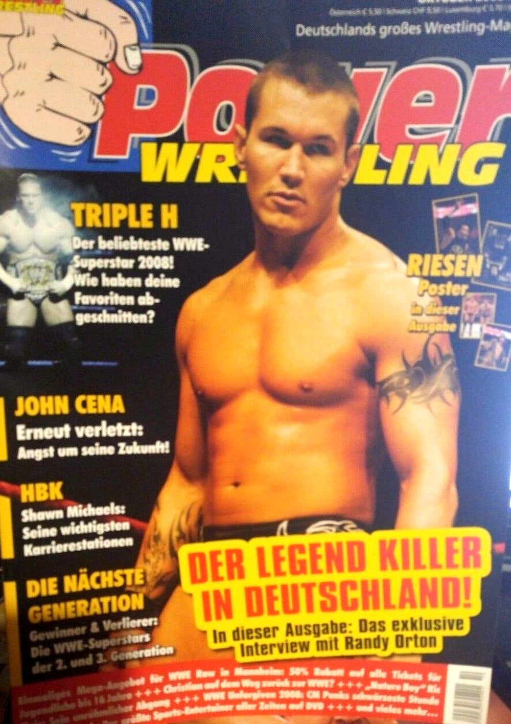Power Wrestling Revista Alemanha 2008-10 – Triple H John Cena Randy Orton – Edição original