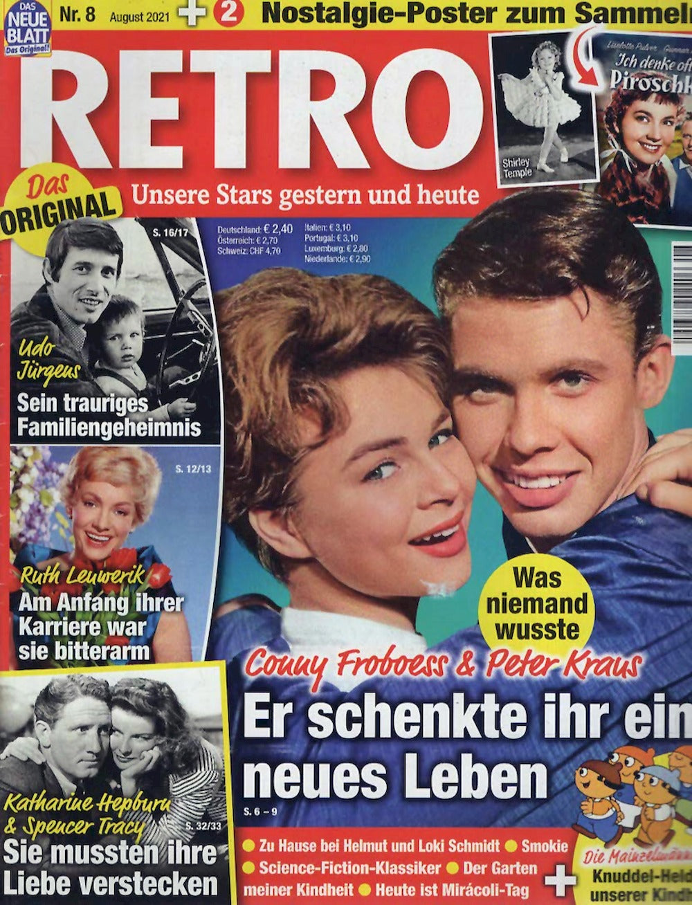 Retro Magazin Deutschland 2021-08 Shirley Temple Froboess Kraus Katharine Hepburn Tracy