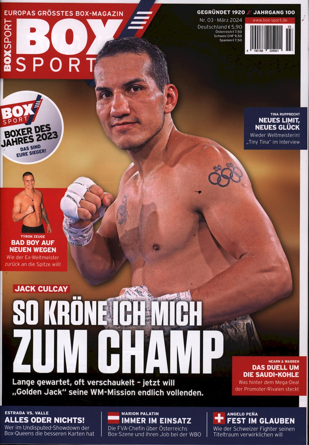 Boxsport Magazine Germany 2024-03 Jack Robert Culcay Keth Tyron Zeuge Original Print Issue