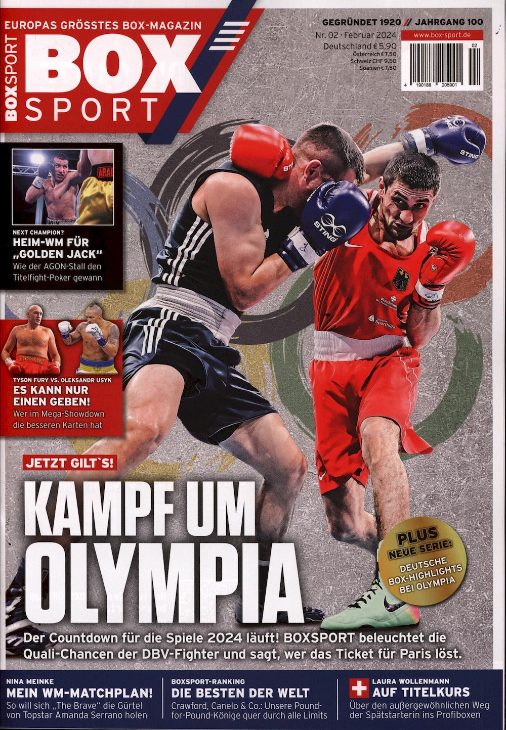 Boxsport Magasin Tyskland 2024-02 Tyson Fury Oleksandr Usyk Originalutgåva
