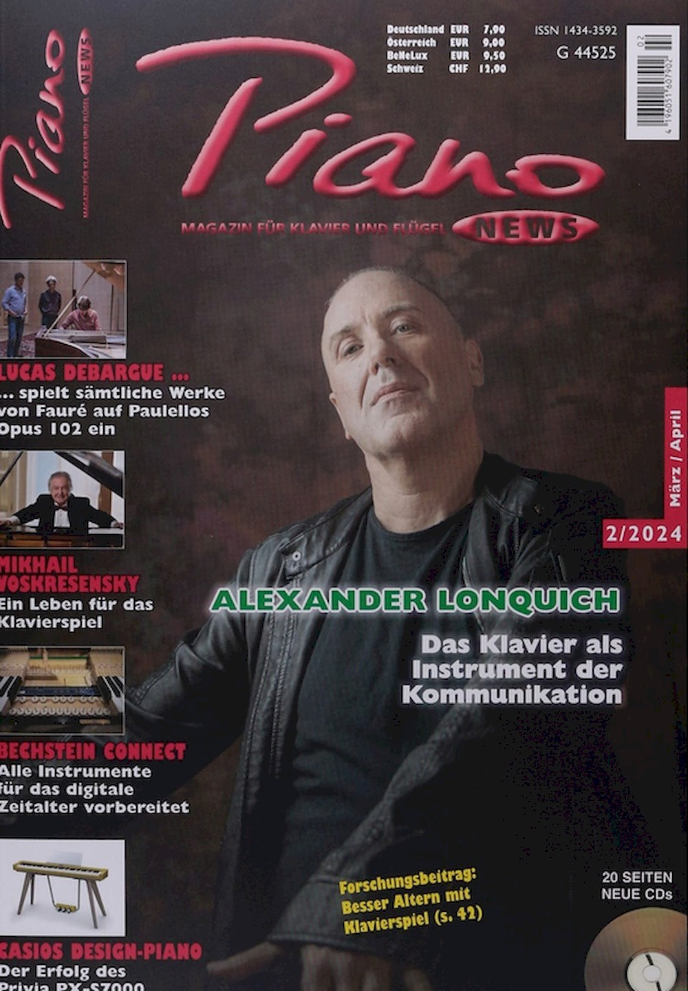 Piano News Lehti Saksa 2024-02 Alexander Lonquich Lucas Debargue Alkuperäinen painos