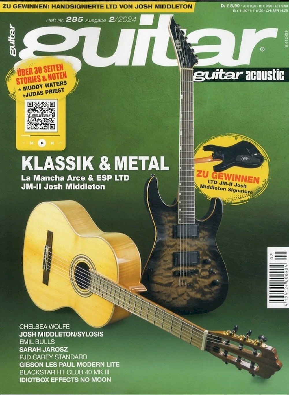Guitar Magasin Tyskland 2024-02 – Josh Middleton Sylosis Emil Bulls Sarah Jarosz – Originalutgåva